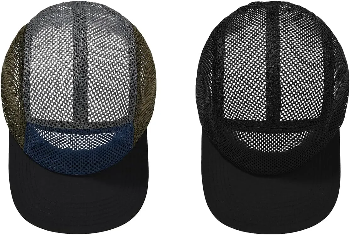 Clakllie 5 Panels Baseball Cap Quick Dry Trucker Hat Cooling Running Hat Flat Bill Cap for Outdoor Breathable Sports Cap