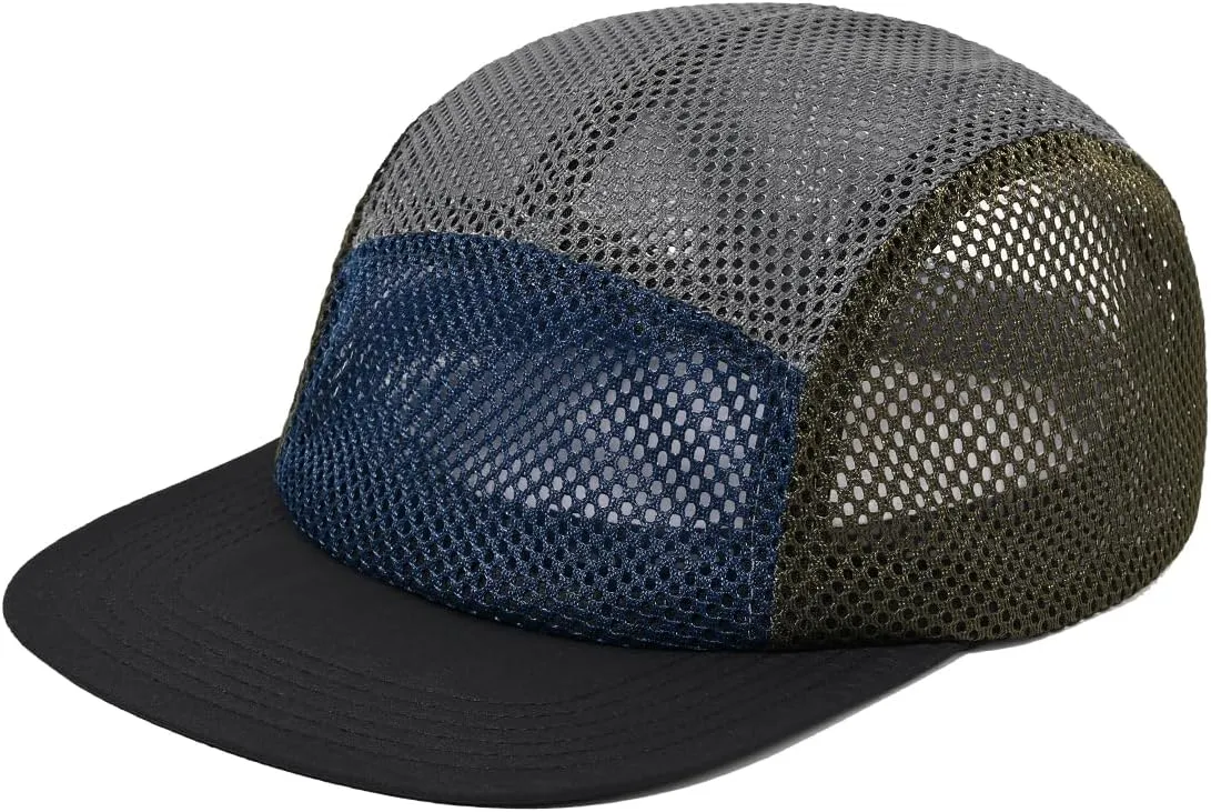 Clakllie 5 Panels Baseball Cap Quick Dry Trucker Hat Cooling Running Hat Flat Bill Cap for Outdoor Breathable Sports Cap