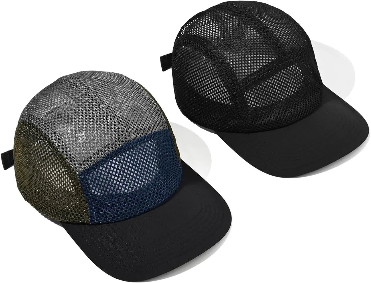 Clakllie 5 Panels Baseball Cap Quick Dry Trucker Hat Cooling Running Hat Flat Bill Cap for Outdoor Breathable Sports Cap