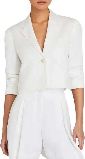 Club Monaco Women's Cropped Linen Blend Blazer