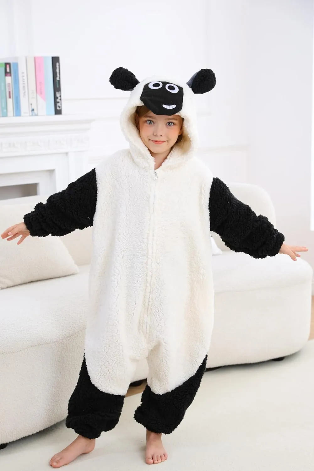 DarkCom Kids Animal Onesie,Women and Mens Cosplay Blacknose Sheep Onesie Halloween Costume Christmas Pajamas Sleepwear