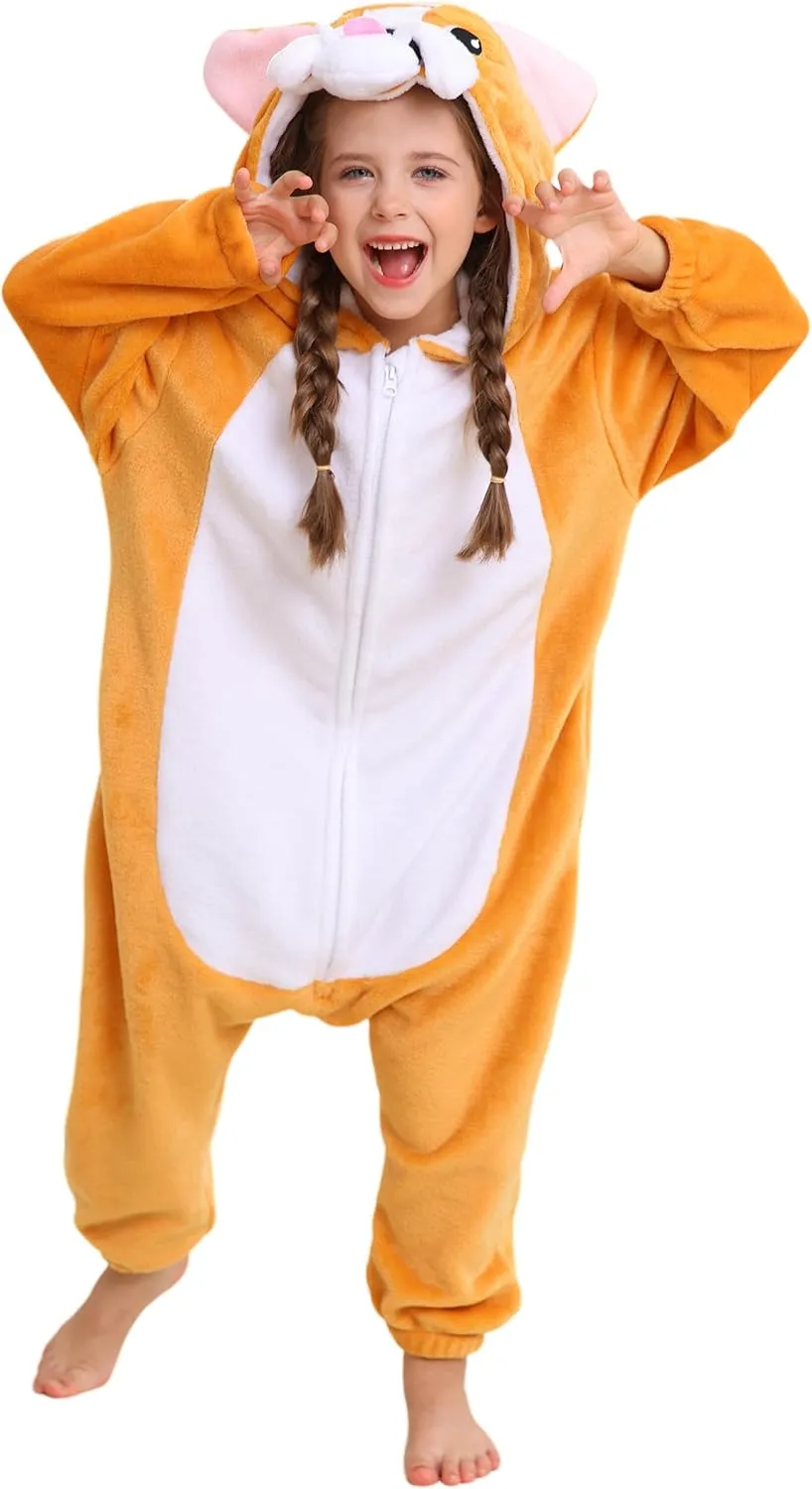 DarkCom Kids Animal Onesie,Women and Mens Cosplay Bulldog Onesie Halloween Costume Christmas Pajamas Sleepwear