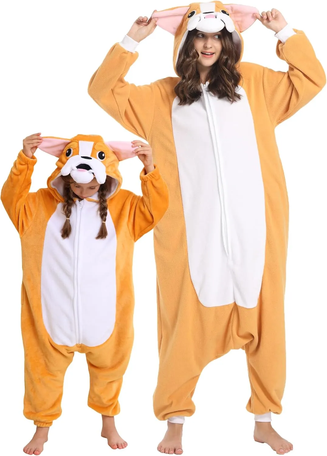 DarkCom Kids Animal Onesie,Women and Mens Cosplay Bulldog Onesie Halloween Costume Christmas Pajamas Sleepwear