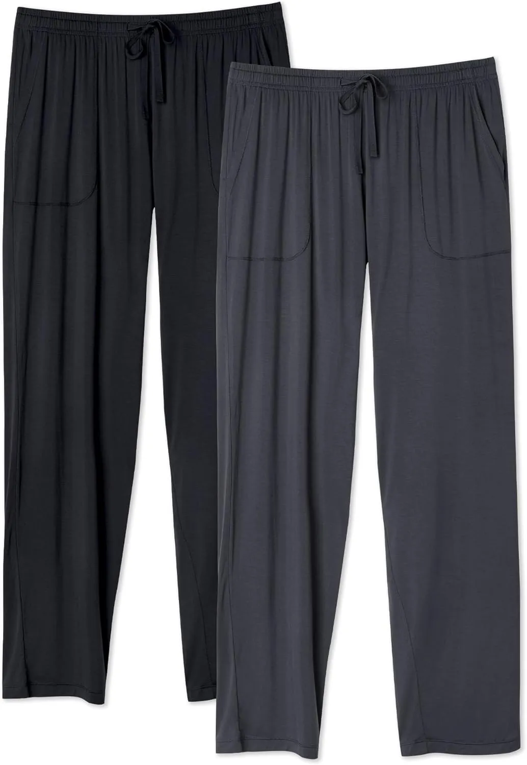 DAVID ARCHY Mens Pajama Pants Bamboo Rayon Lightweight Sleep Bottoms, Breathable Lounge Pants with Pockets Comfy PJs, 2 Pack
