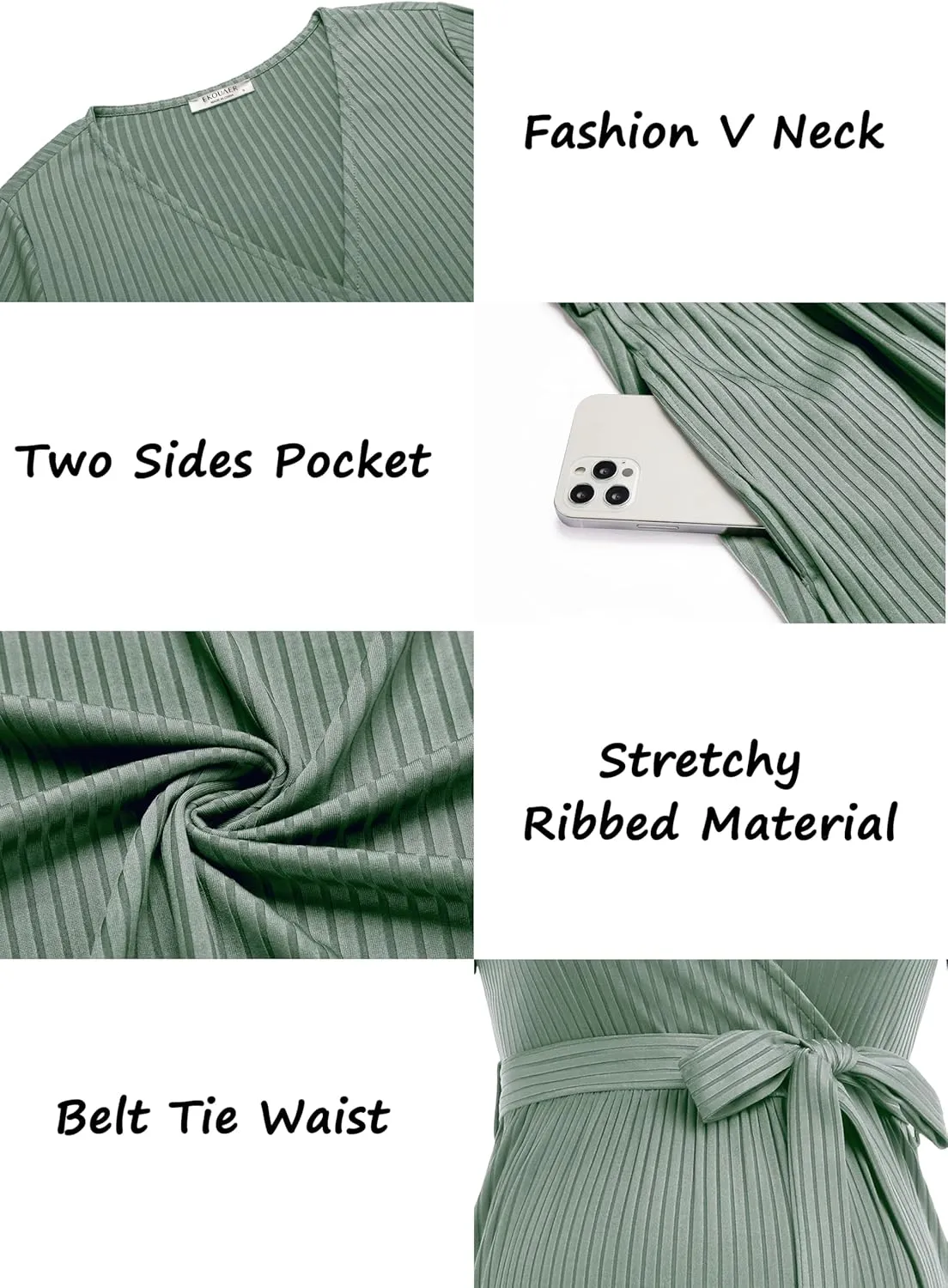 Ekouaer Women Short Sleeve Maternity Nursing Dress Casual V Neck Breastfeeding Loungewear Ribbed Knit Pregnancy Dresses S-XXL
