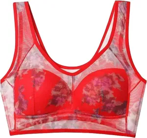 ElleBloom - Ice Silk Lace Cooling Comfort Bra, Seamless Wireless Push up Bras for Older Women, Every Bras