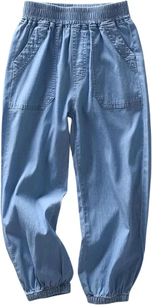 Enfants Chéris Boys Jeans Pull on Elastic Waist Rayon Blend Lightweight Pants with Pockets