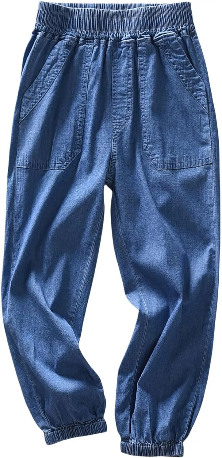 Enfants Chéris Boys Jeans Pull on Elastic Waist Rayon Blend Lightweight Pants with Pockets