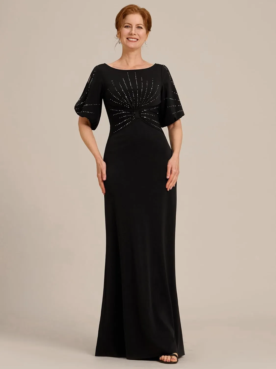 Ever-Pretty Women's Round Neck Hollow Out Sleeves Mermaid Beaded Formal Dresses 0544-USA