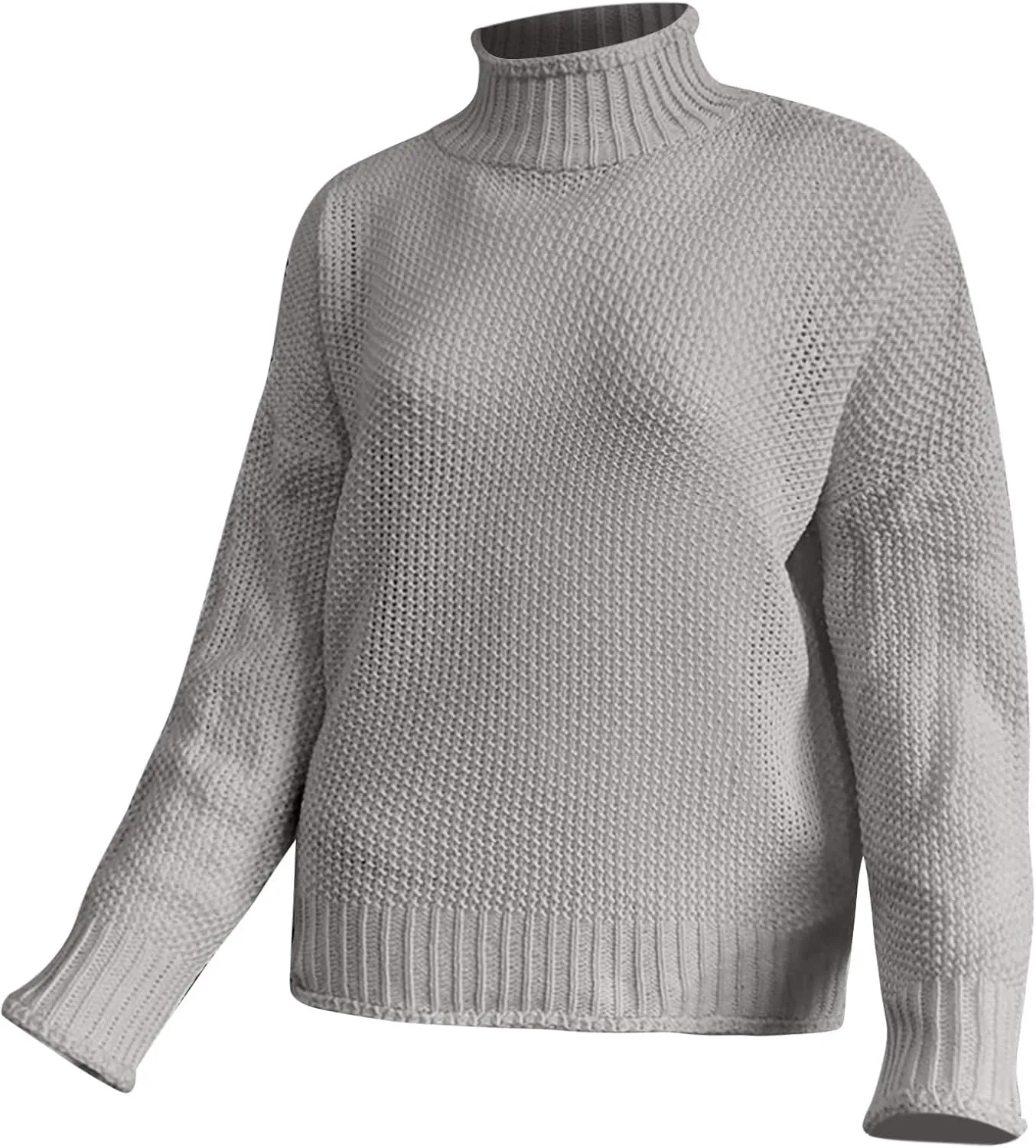 Fall Sweaters for Women,Trendy Fall Turtleneck High Neck Outfits Balloon Long Sleeve Pullover Outerwear Tunic Tops