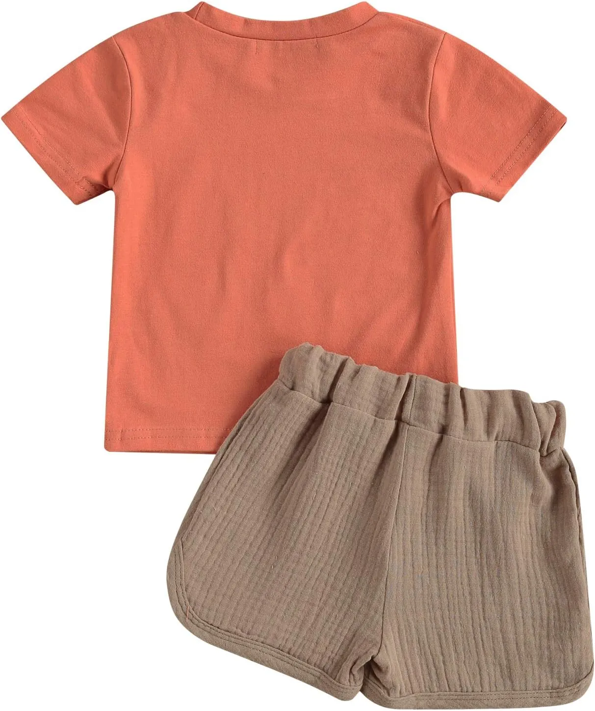 fhutpw Baby Boys 2Pcs Summer Outfits Short Sleeve T-Shirt Tops Elastic Waistband Shorts Set Toddler Clothes