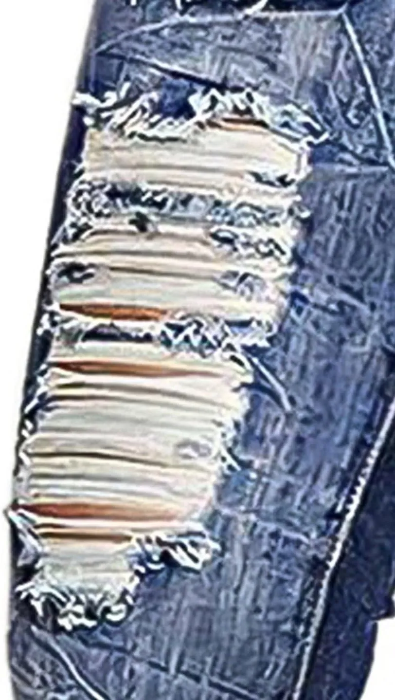 Flamingals Mid Rise Skinny Jeans for Women Trendy Stretchy Ripped Butt Lifting Jeans Distressed Sexy Denim Jeggings