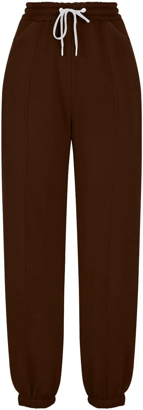 Fleece Lined Sweatpants Women Joggers with Pockets Loose High Waisted Sweat Pants Athletic Workout Track Pants