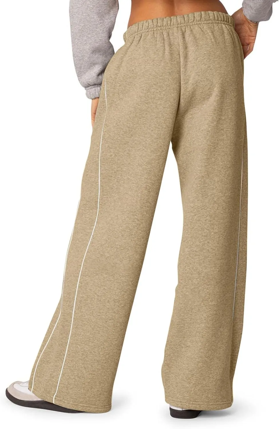 Fleece Sweatpants for Women Baggy Casual Wide Leg Lightweight Joggers Comfy Low Rise Lounge Pants with Pockets