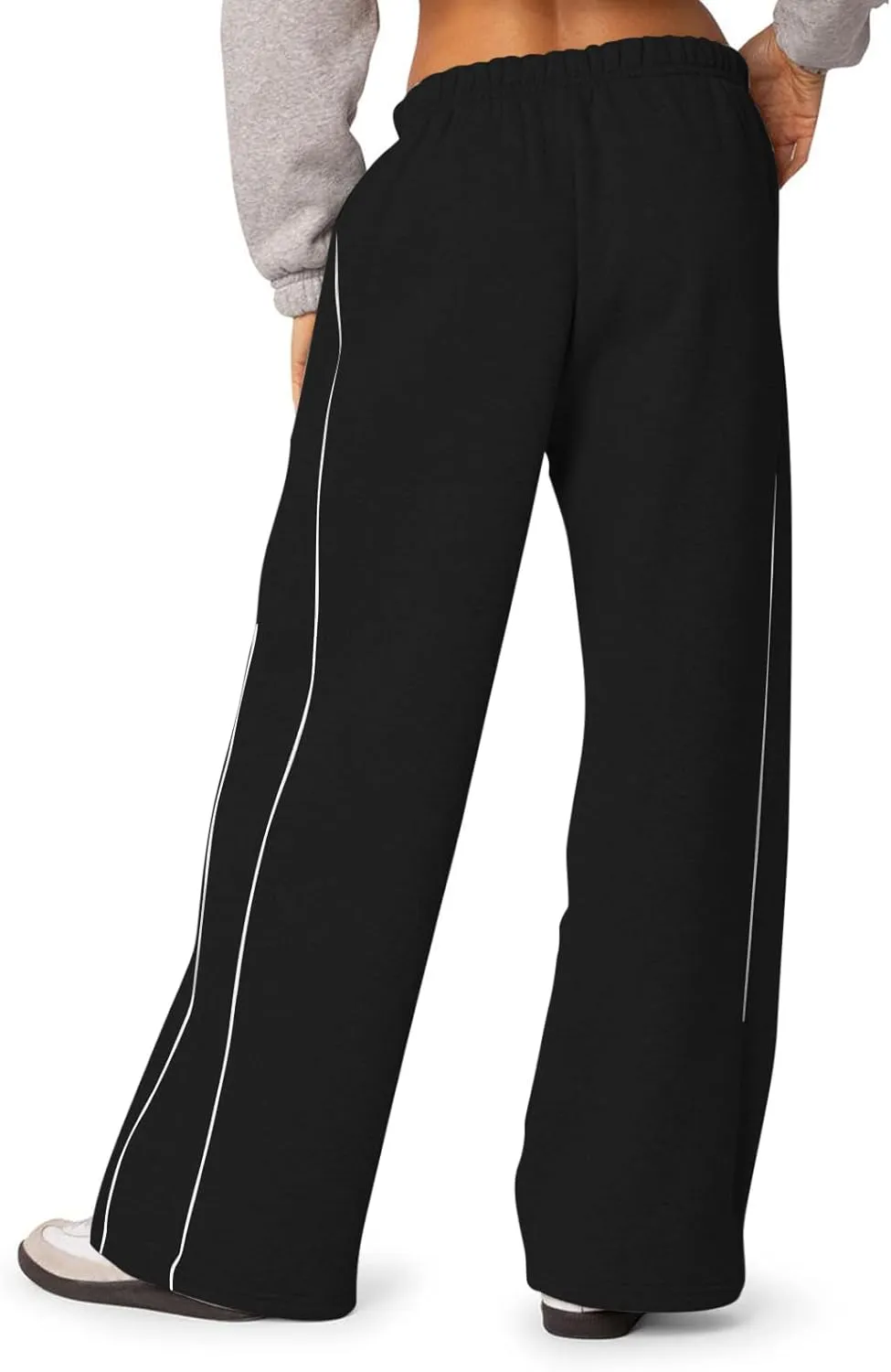 Fleece Sweatpants for Women Baggy Casual Wide Leg Lightweight Joggers Comfy Low Rise Lounge Pants with Pockets
