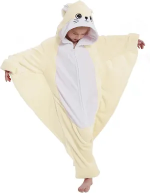 Flying Squirrel Onesie Kids Plush Animal Costume One Piece Pajamas Girls Teen Halloween Cosplay Sleepwear