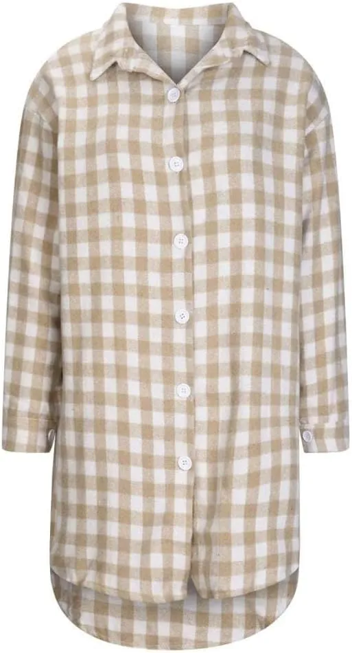 FMCHICO Womens Casual Plaid Flannel Shacket Jacket Oversized Button Down Long Sleeve Fall Shirt Jacket