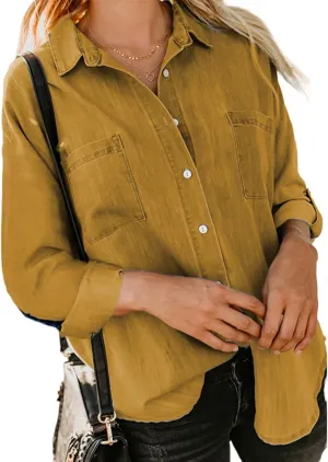 FMCHICO Women's Oversized Denim Jacket Casual Long Boyfriend Jean Jacket Autumn Spring