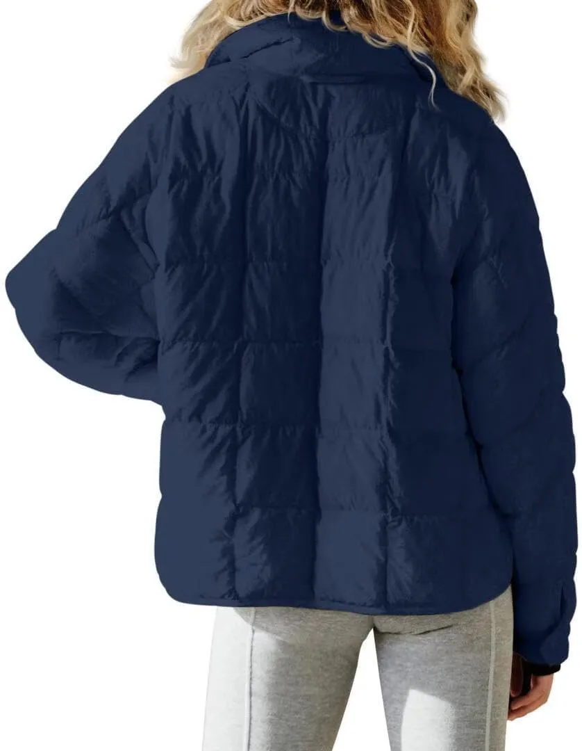 FMCHICO Womens Quilted Puffer Jacket Zip Up Lightweight Padded Coat Outwear