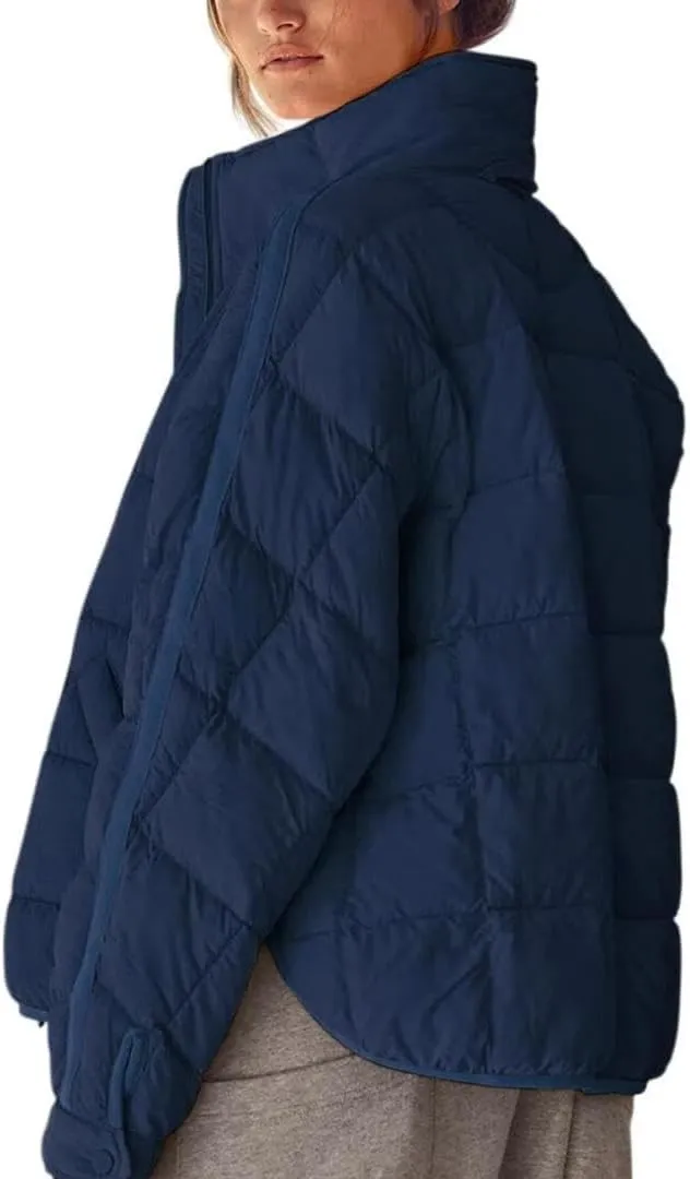 FMCHICO Womens Quilted Puffer Jacket Zip Up Lightweight Padded Coat Outwear