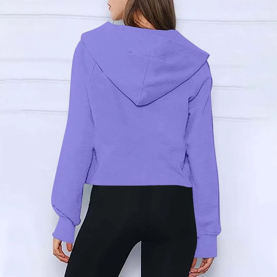 FMCHICO Womens Sweatshirts Half Zip Cropped Pullover Fleece Quarter Zipper Hoodies Fall outfits Clothes Thumb Hole