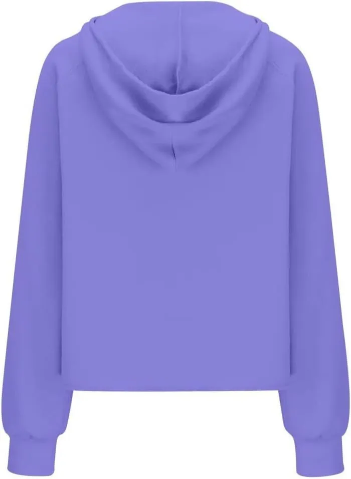 FMCHICO Womens Sweatshirts Half Zip Cropped Pullover Fleece Quarter Zipper Hoodies Fall outfits Clothes Thumb Hole