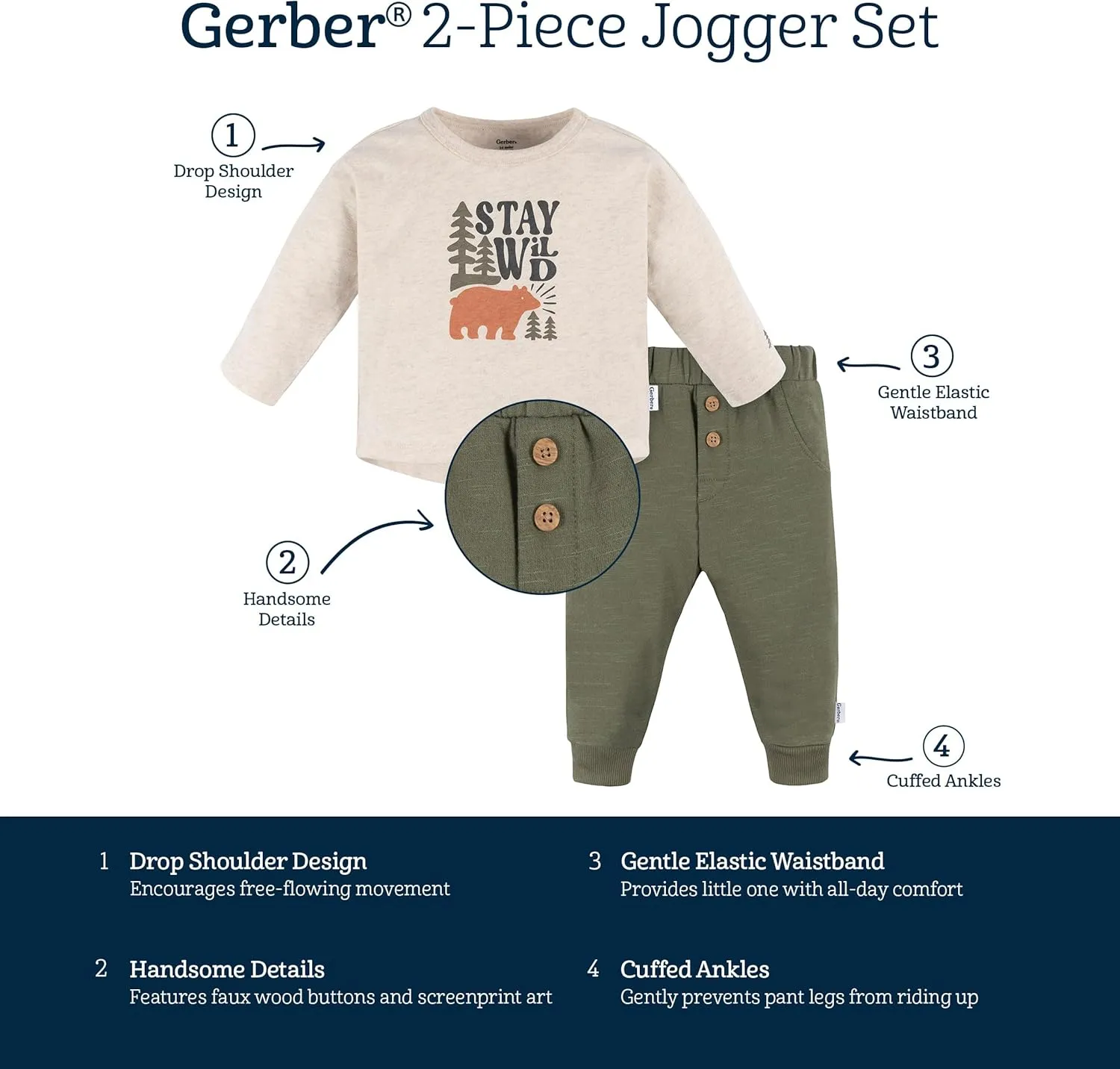 Gerber baby-boys Baby Boys' Jogger Set