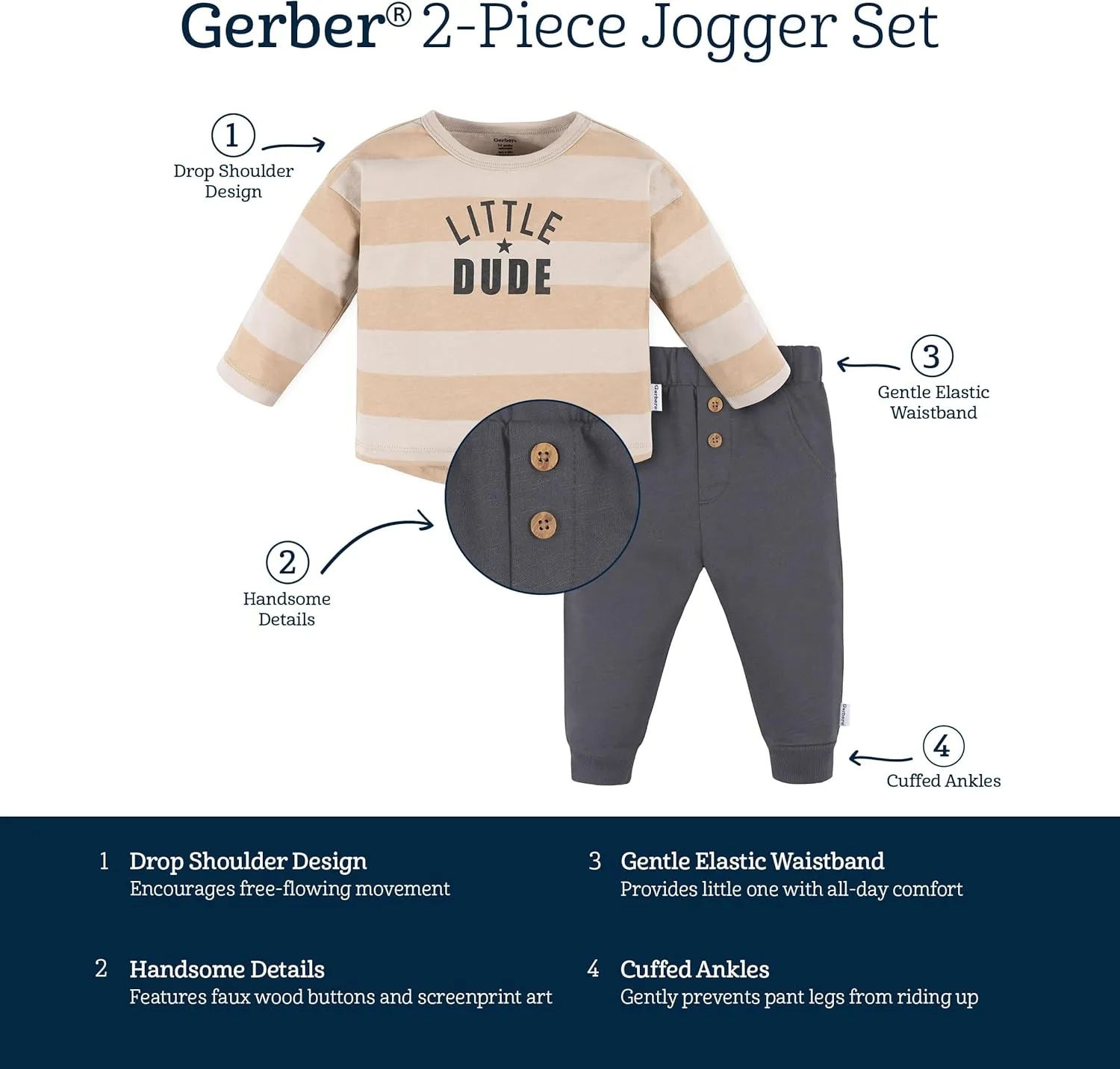 Gerber baby-boys Baby Boys' Jogger Set
