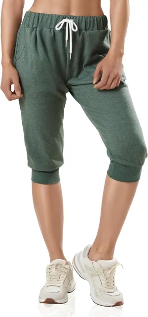 GIVON Womens Capri Pants Joggers Slim Fit Lightweight 3/4 Sweat Pants with Pocket for Yoga Gym Workout Sweatpants
