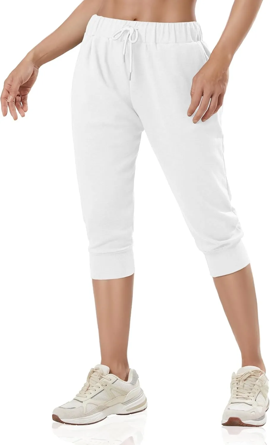 GIVON Womens Capri Pants Joggers Slim Fit Lightweight 3/4 Sweat Pants with Pocket for Yoga Gym Workout Sweatpants