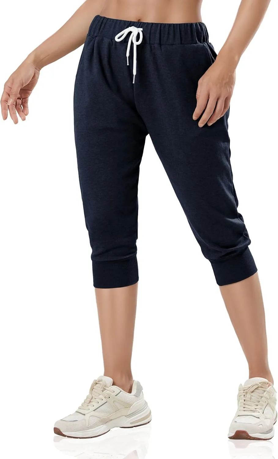GIVON Womens Capri Pants Joggers Slim Fit Lightweight 3/4 Sweat Pants with Pocket for Yoga Gym Workout Sweatpants