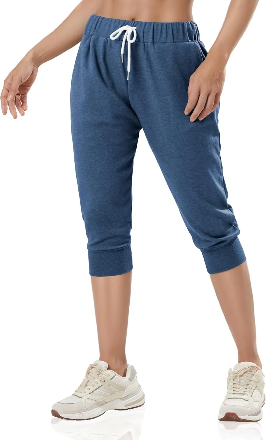 GIVON Womens Capri Pants Joggers Slim Fit Lightweight 3/4 Sweat Pants with Pocket for Yoga Gym Workout Sweatpants