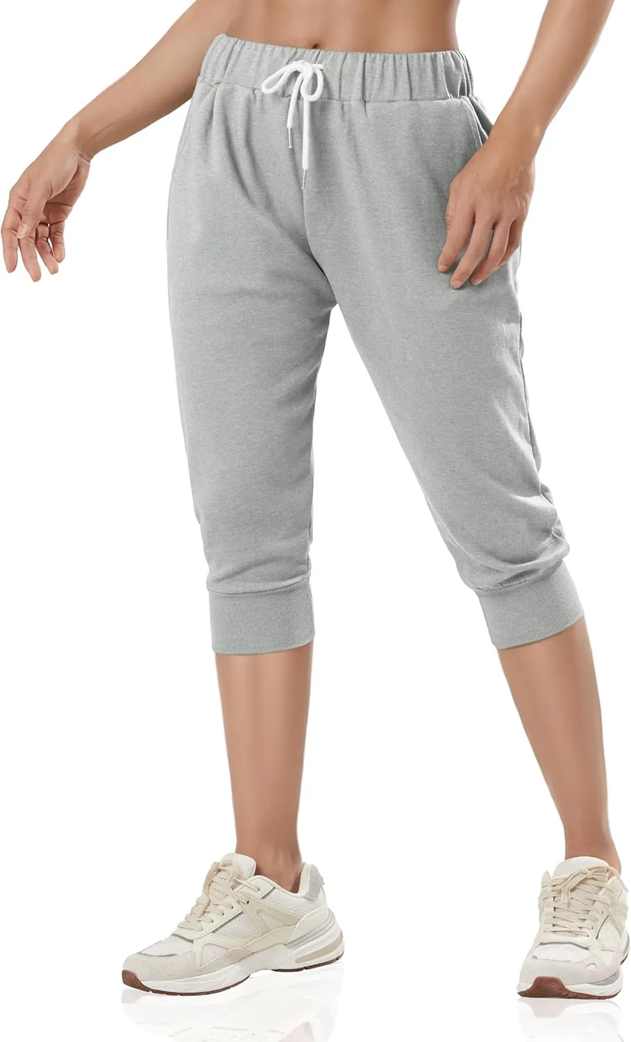 GIVON Womens Capri Pants Joggers Slim Fit Lightweight 3/4 Sweat Pants with Pocket for Yoga Gym Workout Sweatpants