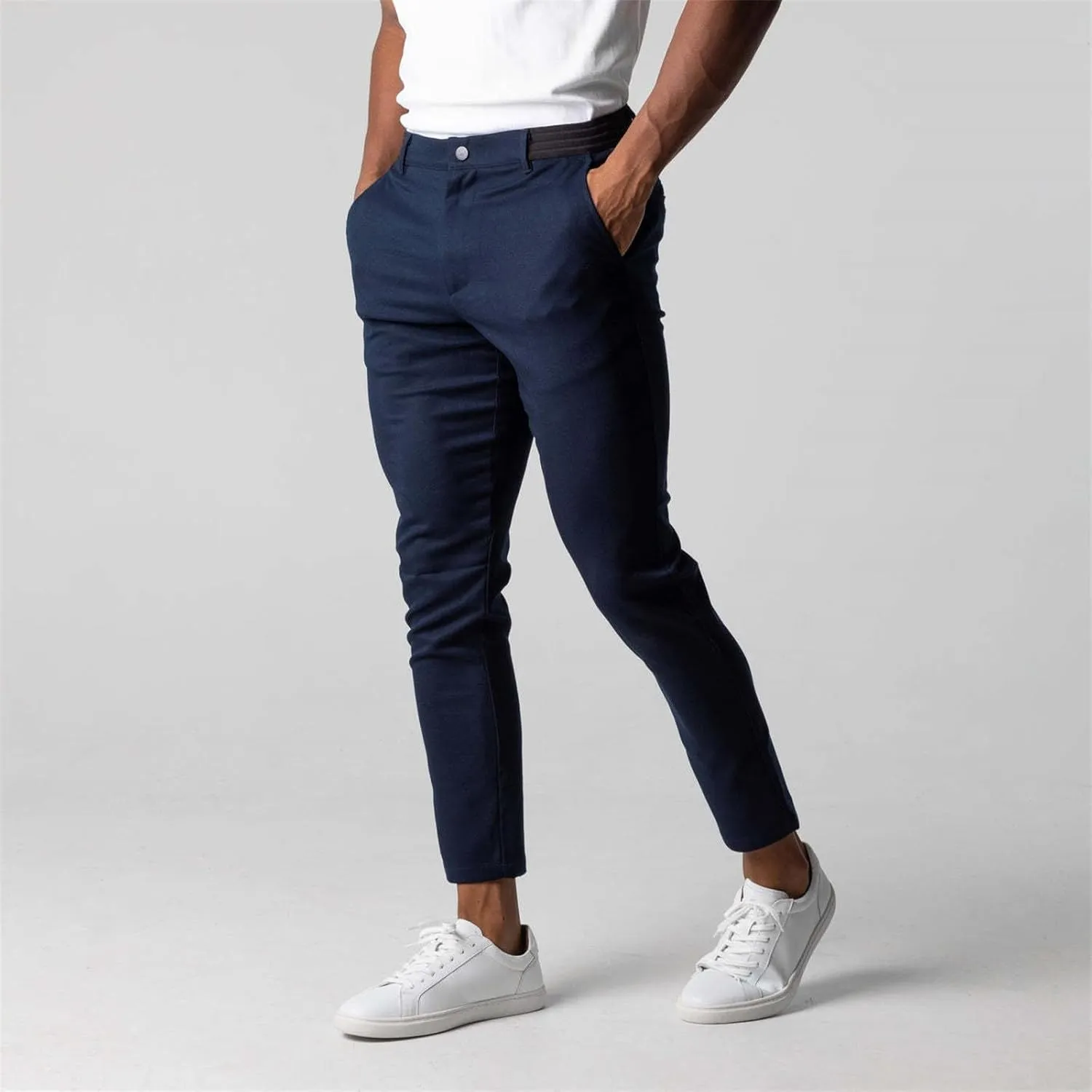 Golf Pants Men Slim Fit Muscle Elastic Trousers Business Breathable Classic Stretch Casual Suit Pants with Pockets