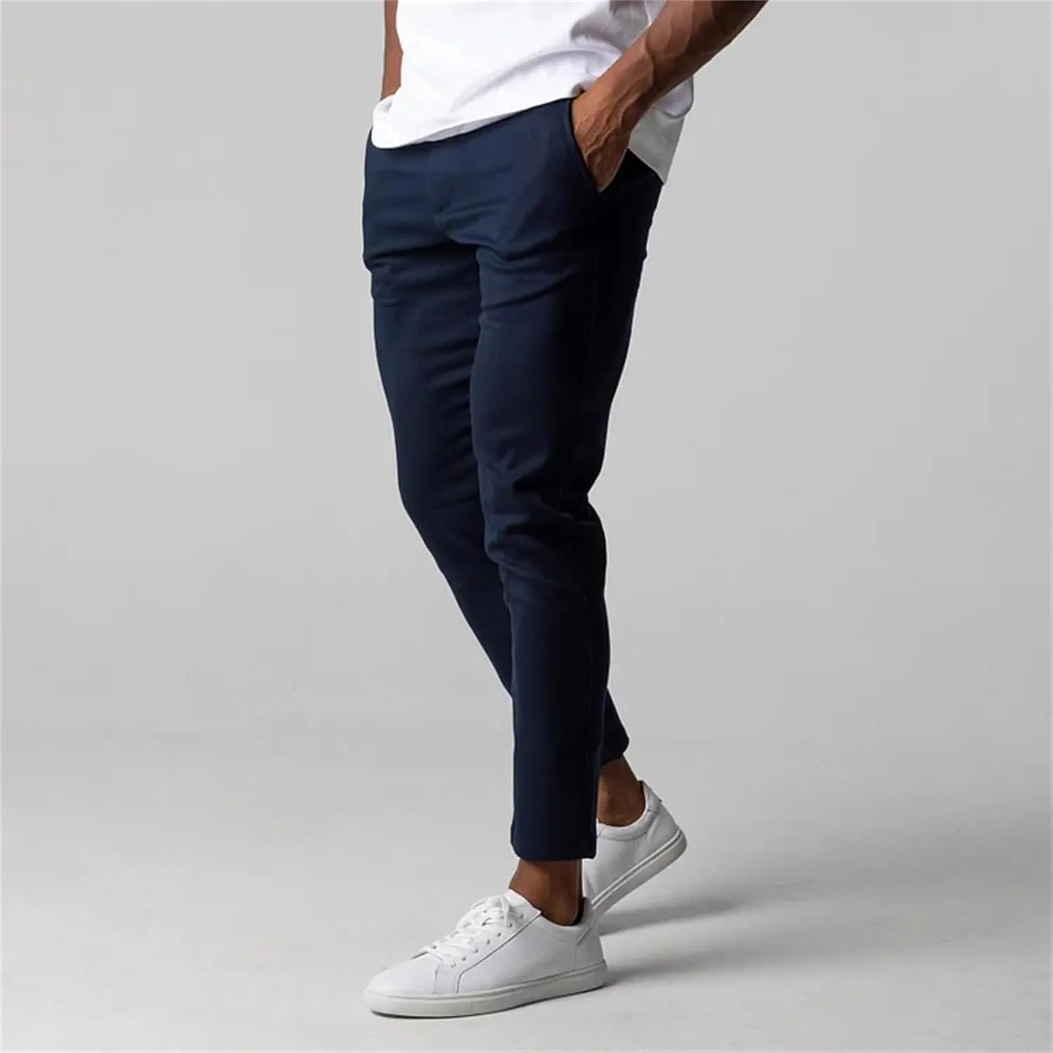 Golf Pants Men Slim Fit Muscle Elastic Trousers Business Breathable Classic Stretch Casual Suit Pants with Pockets