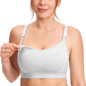 Gratlin Women's Plus Size Nursing Bra Sports Maternity Support Cotton Breastfeeding Bras
