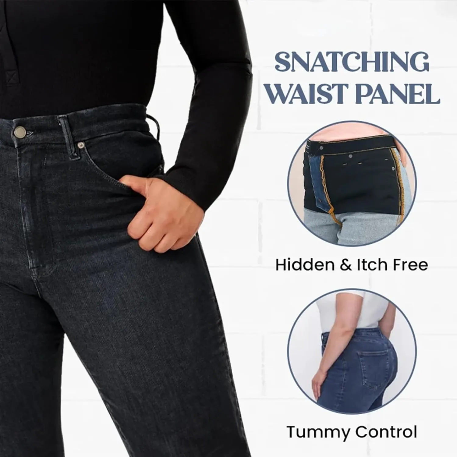 Gumipy Women Tummy Control Jeans Plus Size Stretchy High Waisted Jeans Curvy Slim Fit Butt Lifting Denim Skinny Jeans