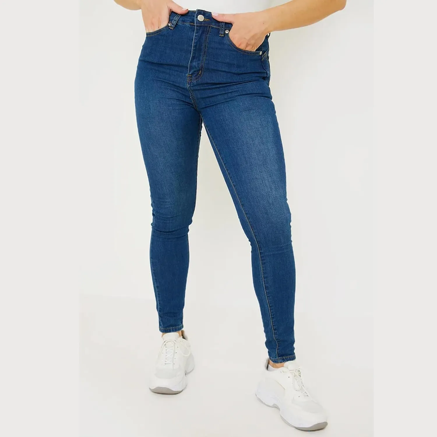 Gumipy Women Tummy Control Jeans Plus Size Stretchy High Waisted Jeans Curvy Slim Fit Butt Lifting Denim Skinny Jeans
