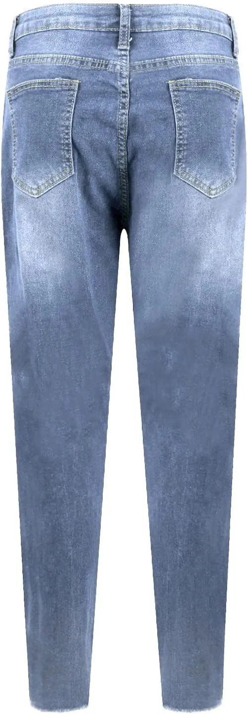 Gumipy Womens Skinny Jeans High Waisted Stretchy Ripped Jeans Trendy Tummy Control Jeggings Butt Lifting Distressed Jeans