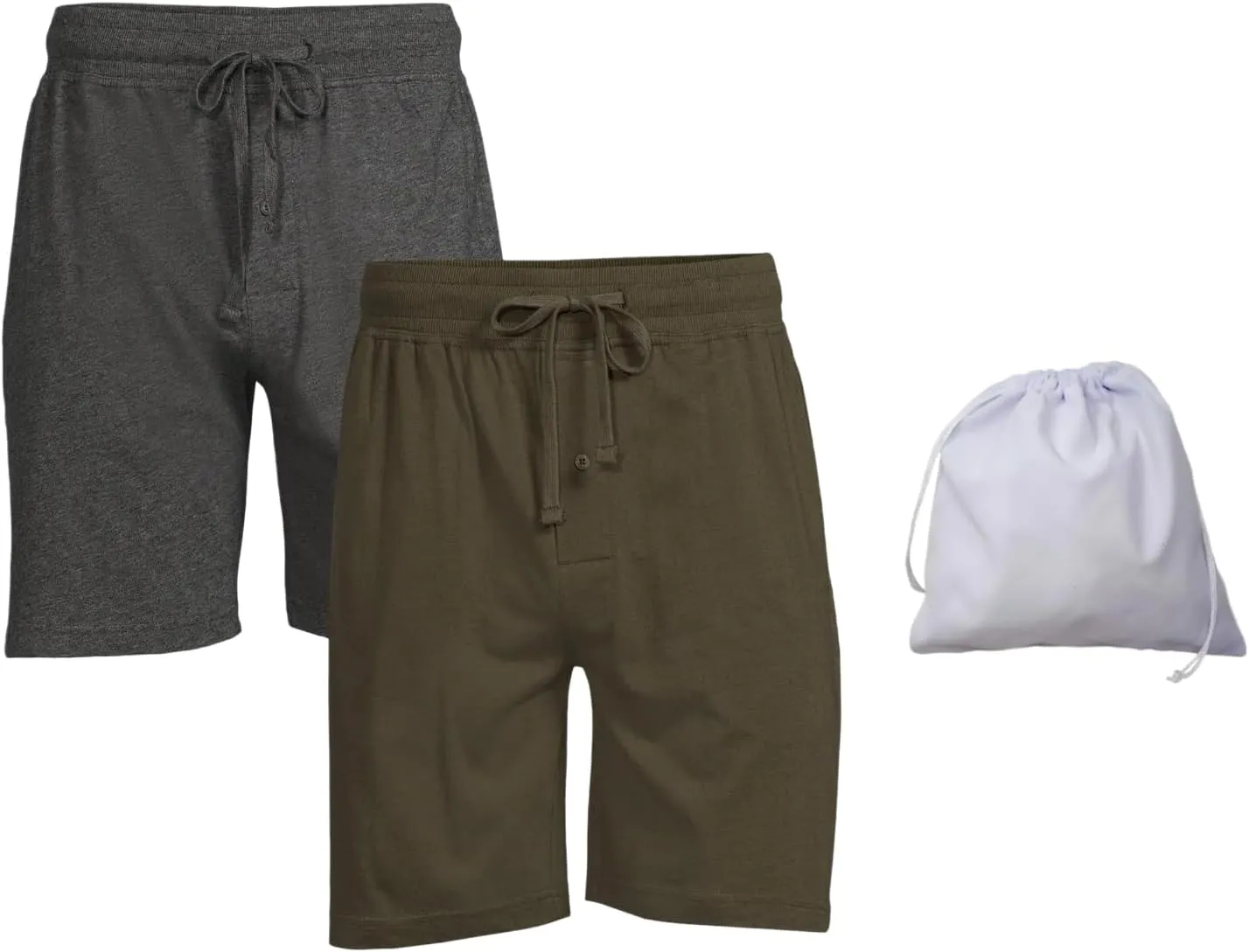 Hanes Men's Cotton Modal ComfortFlexFit Sleep Shorts, 2-Pack, Includes Storage Pouch, Navy/Blue Heather