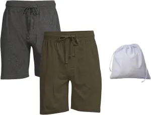 Hanes Men's Cotton Modal ComfortFlexFit Sleep Shorts, 2-Pack, Includes Storage Pouch, Navy/Blue Heather