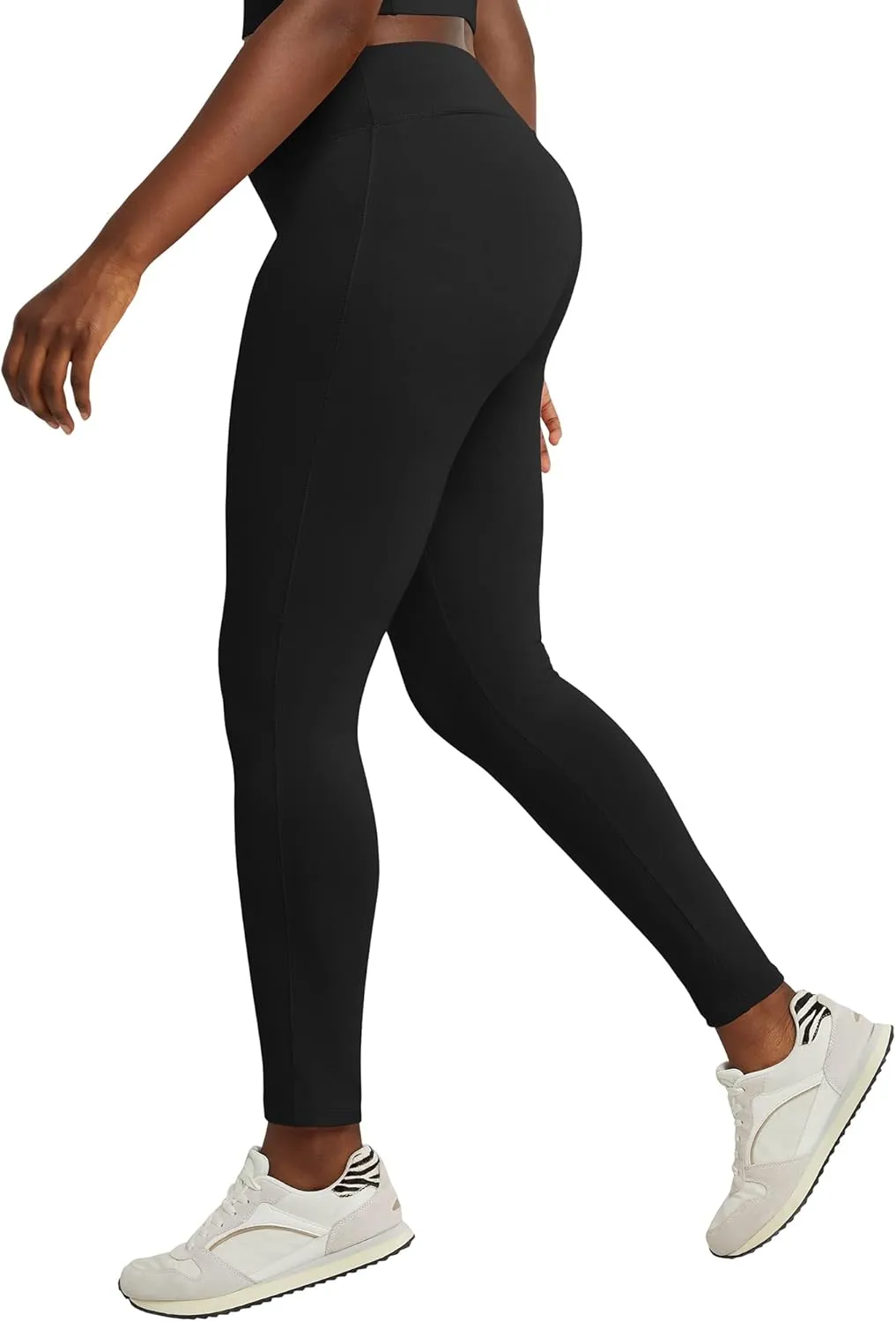 Hanes Women's Leggings, Ankle-Length Leggings for Women, Stretch Cotton-Spandex Leggings, High Waist, 27"