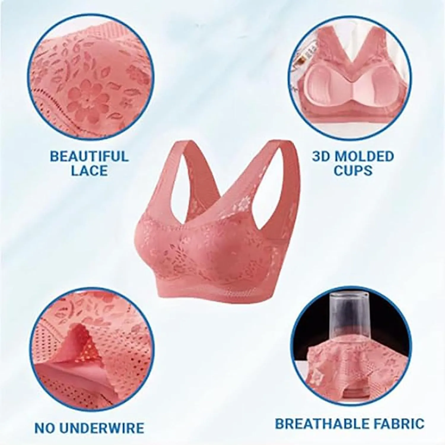 Hatmeo Bra for Seniors, Hatmeo Posture Correcting Bras Anti Sagging Bras Ice Silk Gathering Bras for Women