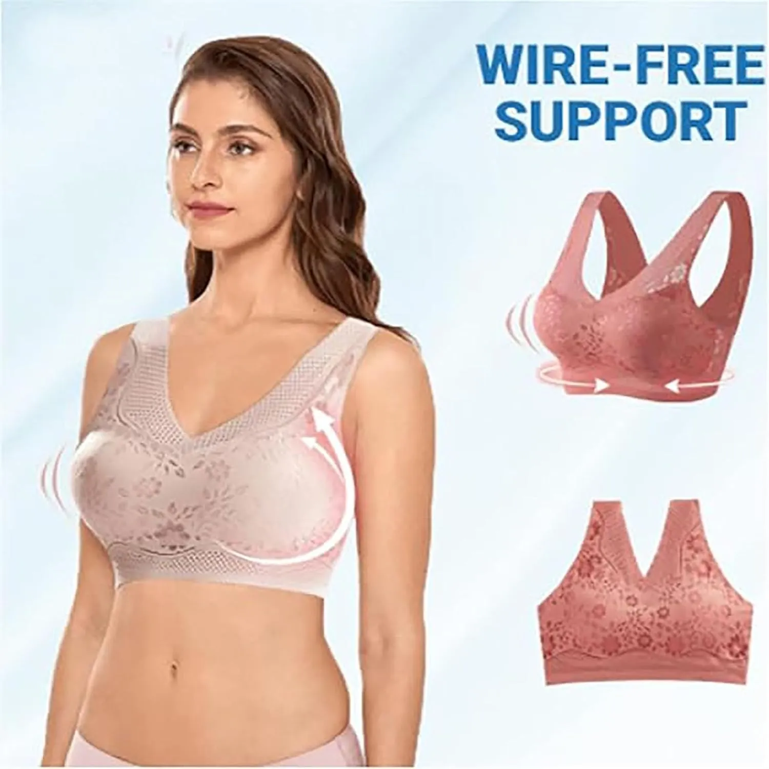 Hatmeo Bra for Seniors, Hatmeo Posture Correcting Bras Anti Sagging Bras Ice Silk Gathering Bras for Women