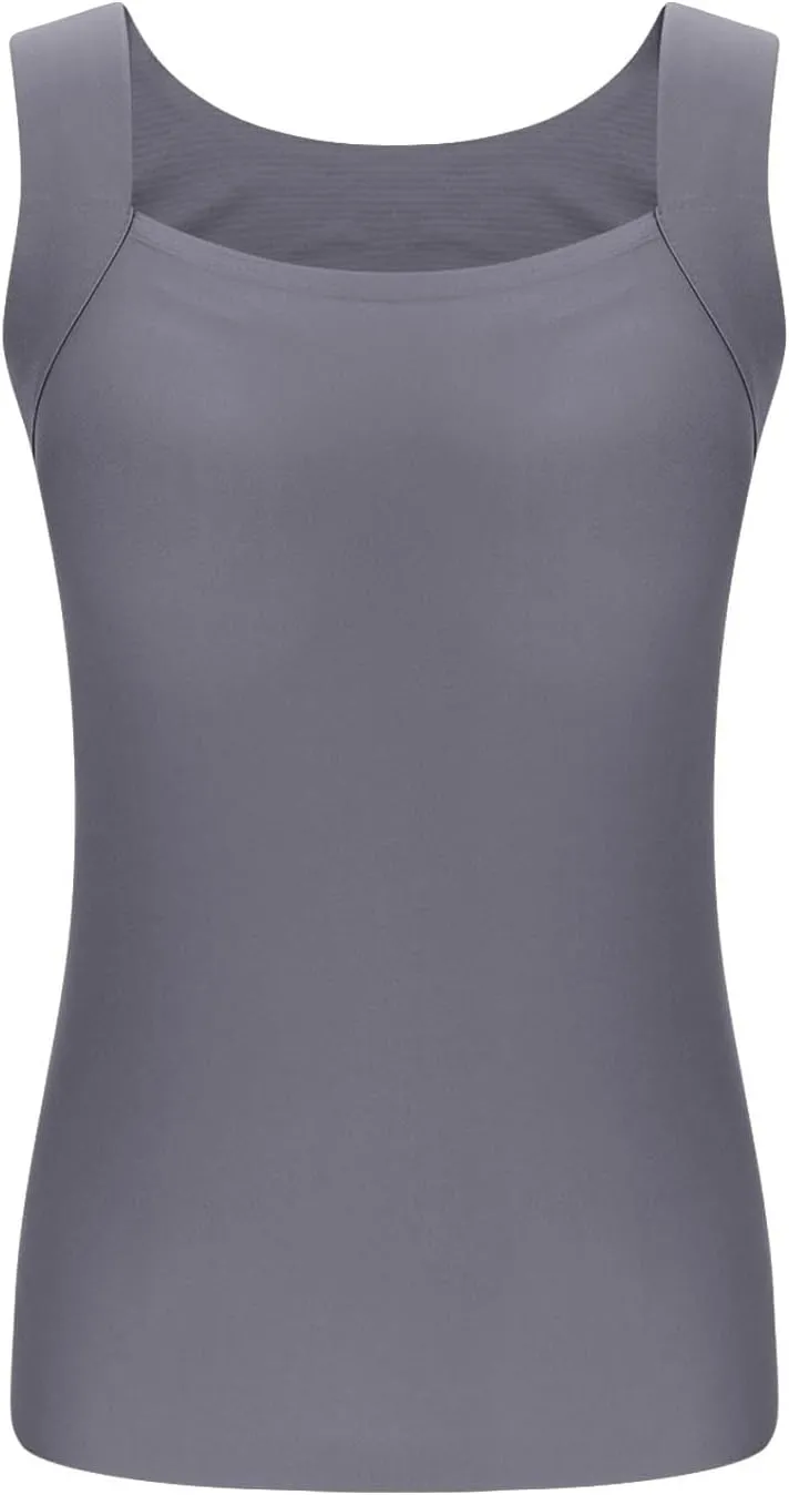 HGps8w Women's Tank Tops with Built in Bras - Seamless Summer Sleeveless Basic Padded Camisole Soft Modal Workout Yoga Shirts