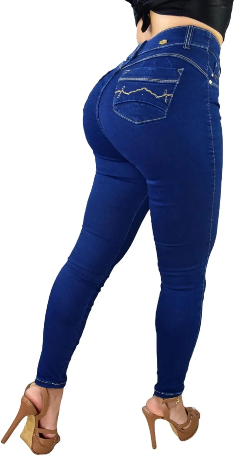 High Waisted Butt Lifting Jeans for Women | Jeans Levantacola para Mujeres | Colombian Jeans - TK448
