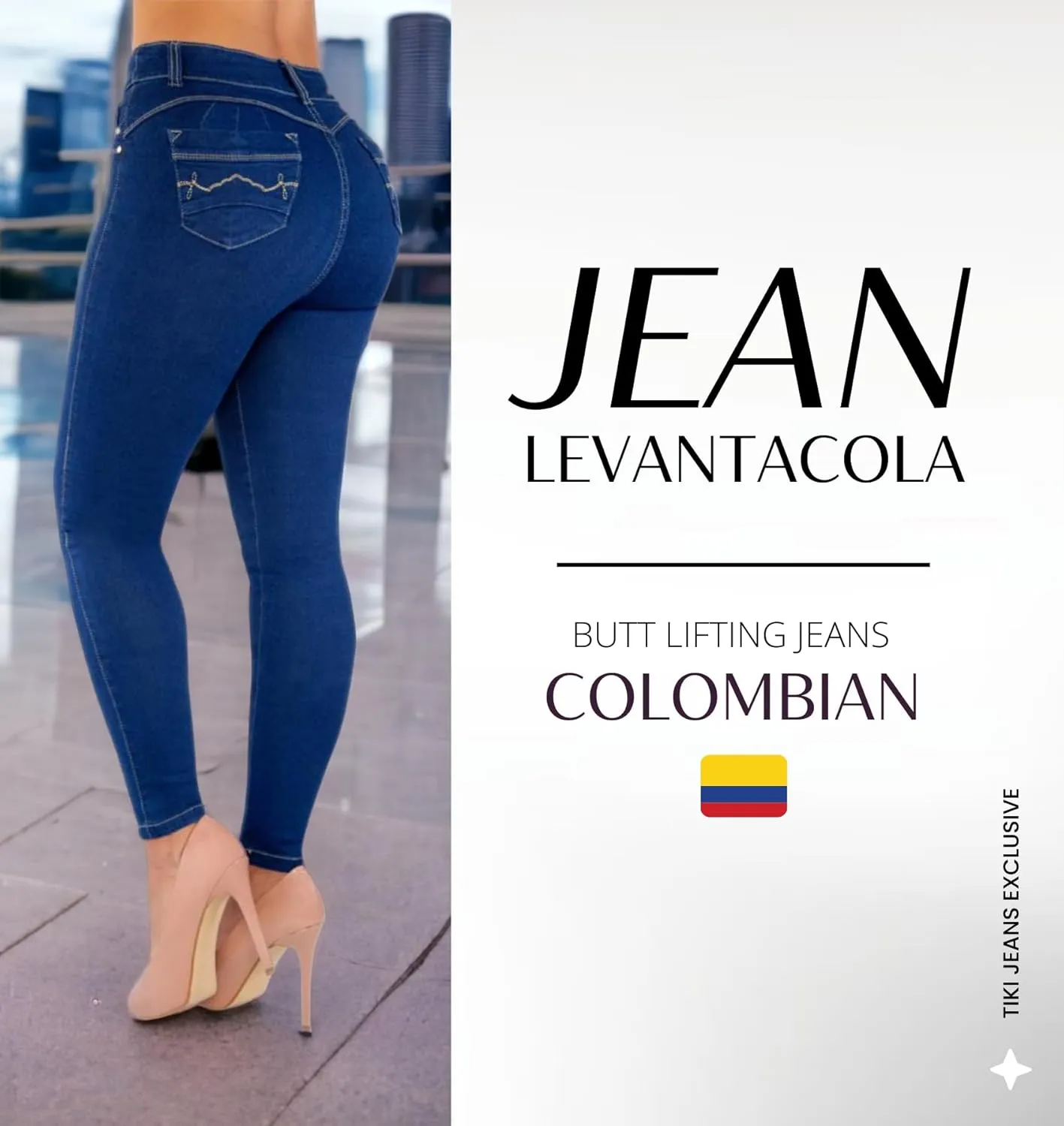 High Waisted Butt Lifting Jeans for Women | Jeans Levantacola para Mujeres | Colombian Jeans - TK448