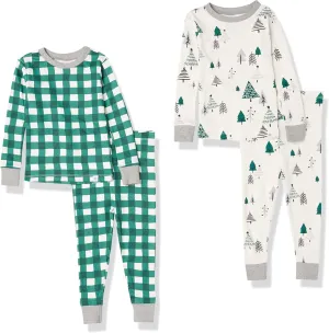 HonestBaby Baby and Toddler 4-Piece 100% Organic Cotton Pajama Sleepwear