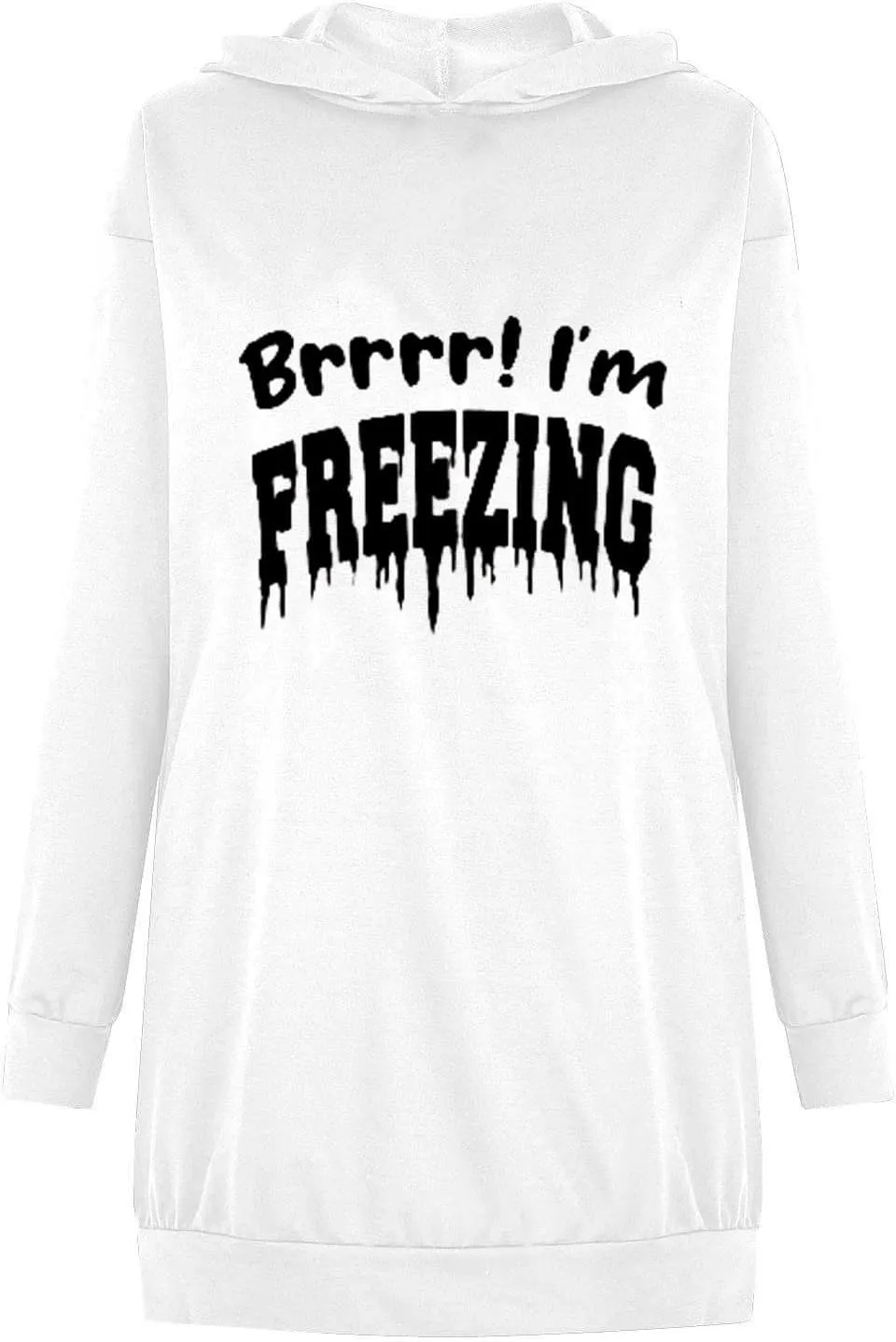 Hoodies Dress for Women Oversized Long Sleeve Dress Fashion Leisure Printing Sweatshirt Dress with Kangaroo Pocket