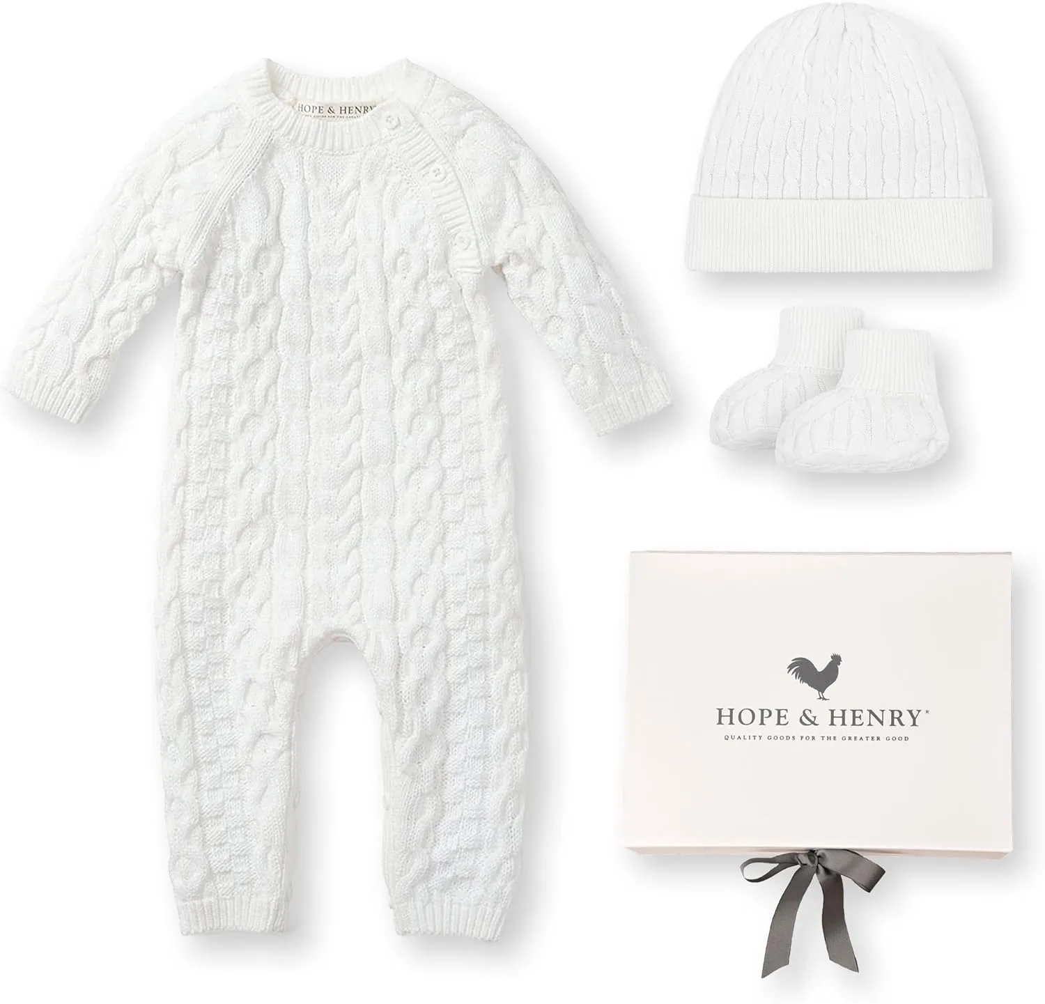 Hope & Henry Baby Organic 4 Piece Gift Set with Box